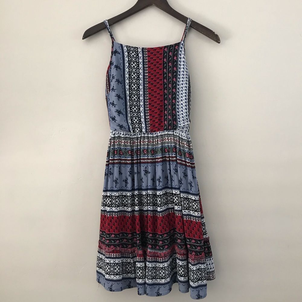 Everleigh Patchwork Patterned Dress Small - image 3